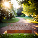 Zaun Zaunelement Abgrenzung massiv mit Rasenkante Beetabgrenzung Rankhilfe 80cm breit x 51cm hoch Metall mit Edelrost