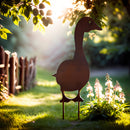 Gartenstecker Gans stehend 70cm Gesamthöhe Bodenstecker Rost Deko Stecker Ostern  Edelrost Beetstecker