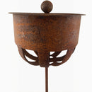 Deckel Abdeckung Regenschutz für Kerzenhalter massiv Metall mit Edelrost 18cm Durchmesser x 3,5cm hoch