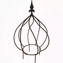 1 Stück Zwiebel Rankhilfe Staudenhalter Metall Staudenstütze für kleinere Stauden Rost verrostet - in zwei Größen