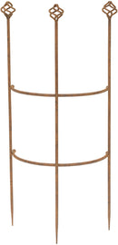 Rankgitter QUADRI Strauchhalter Staudenstütze Rankgerüst halbrund braun Rost Rankhilfe Metall Eisen Deko H/B/T: 70/35/18 cm