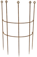 Staudenhalter QUADRI -60 Strauchhalter Staudenstütze Rankgerüst halbrund braun Rost Rankhilfe Metall Eisen Deko H/B/T: 100/66/33 cm