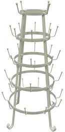 Tassenhalter Becher Halter Tassenständer Shabby chic rund antik-weiß lackiert aus Metall 71cm hoch Durchmesser unten: 38cm