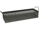 Tablett Schale Blech grau shabby vintage Dekokasten mit Griffen Metall rechteckig H/B/T 7/34/12 cm