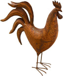 Hahn zum Hinstellen Gartenfigur Gartendeko Rost Shabby Metall verrostet Echtrost H/B/T: 37/32/11 cm
