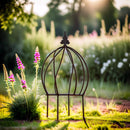 1 Stück Zwiebel Rankhilfe Staudenhalter Metall Staudenstütze für kleinere Stauden Rost verrostet - in zwei Größen