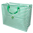 Große Aufbewahrungstasche Einkaufstasche aus recycelten Plastikflaschen Green Stripes