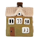 Teelichthalter Haus 11x7x13 cm Grün Windlicht Dekoration Herbst Weihnachten Keramik