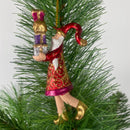 Kleiner Gabenträger Weihnachtsmann mit Geschenken mini Weihnachten Deko Hänger Christbaumschmuck 8 cm rot