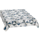 Wachstuchtischdecke PVC "Cubi"  geometrisch blau grau weiß 1,4m Br. Meterware