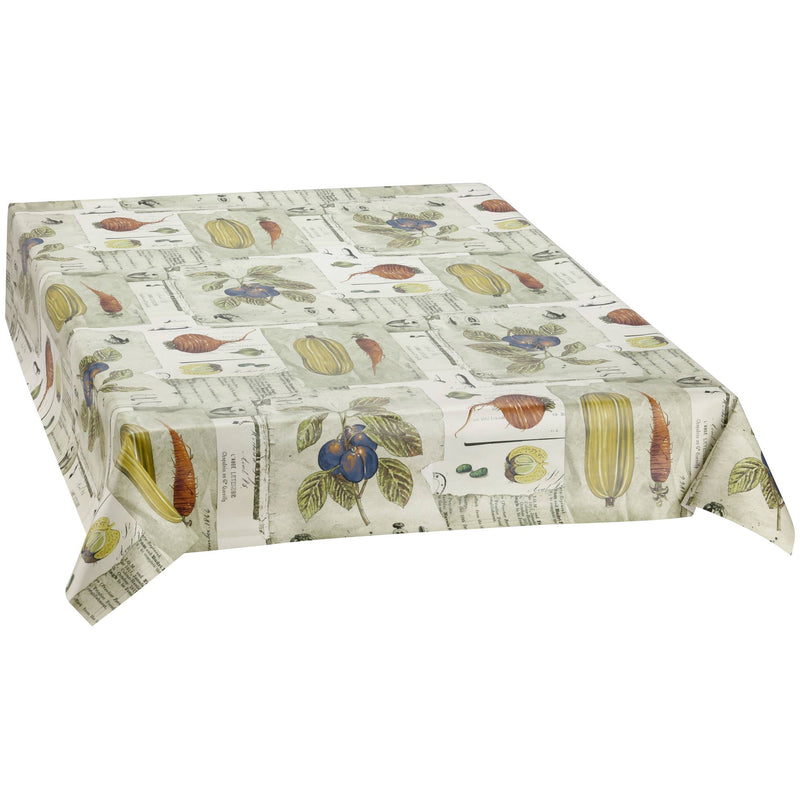 Wachstuchtischdecke PVC "Vihannes" 1,4m Br. Gemüse & Obst beige grün Wachstuch Meterware