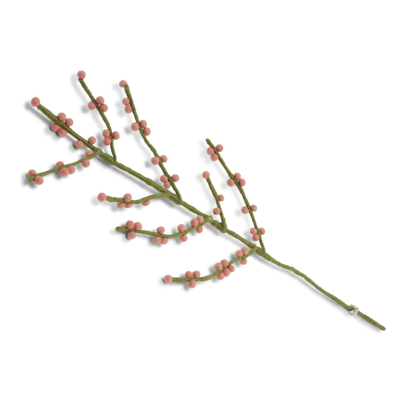 Deko Blume Zweig mit rosa Beeren aus Filz Ostern Osterdeko Frühling fairtrade weich 60cm lang leicht unzerbrechlich