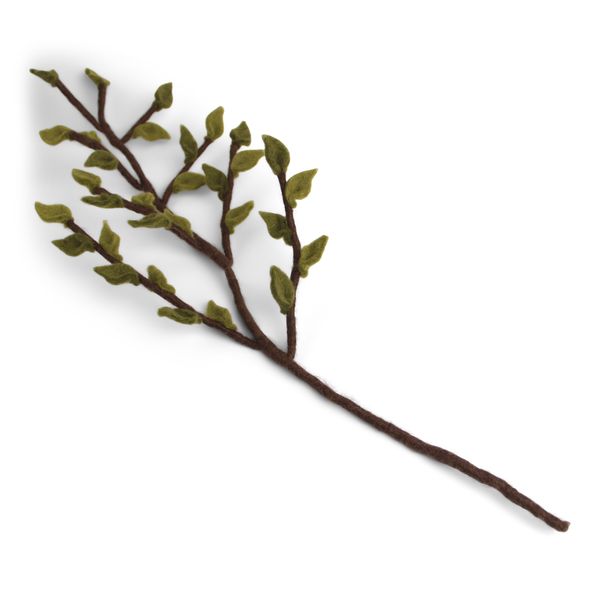 Deko Zweig mit grünen Blättern aus Filz Ostern Osterdeko Frühling Fairtrade weich 60cm lang leicht unzerbrechlich