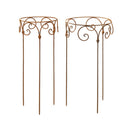 2-er Set Staudenhalter Staudenbinder Metall mit Edelrost rund Rankhilfe Ø 50cm & 40cm Modell B