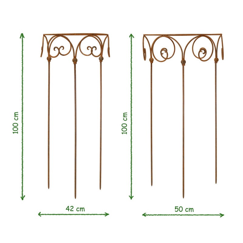 2-er Set Staudenhalter Staudenbinder rund Rankhilfe Ø 50cm & 40cm Modell B Rost