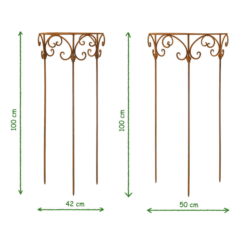 2-er Set Staudenhalter Staudenbinder rund Rankhilfe Ø 50cm & 40cm Modell A Rost