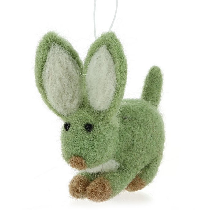 Deko Hänger aus Filz Hase Ostern Osterhase in verschiedenen Farben fairtrade weich 8cm breit leicht und unzerbrechlich