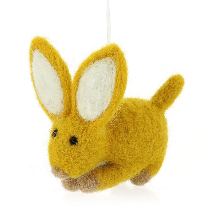 Deko Hänger aus Filz Hase Ostern Osterhase in verschiedenen Farben fairtrade weich 8cm breit leicht und unzerbrechlich