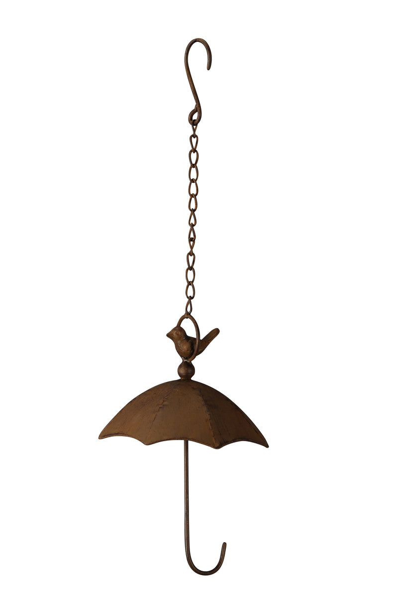 Regenschirm mit Vogel oben, unten mit einem Haken für Meisenknödel Fut