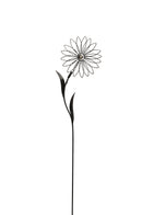 Deko Blumenstecker Blume mit silberner Kugel in der Mitte Stecker Bodenstecker Gartendeko Stab schwarz lackiert Beetstecker 90 cm hoch