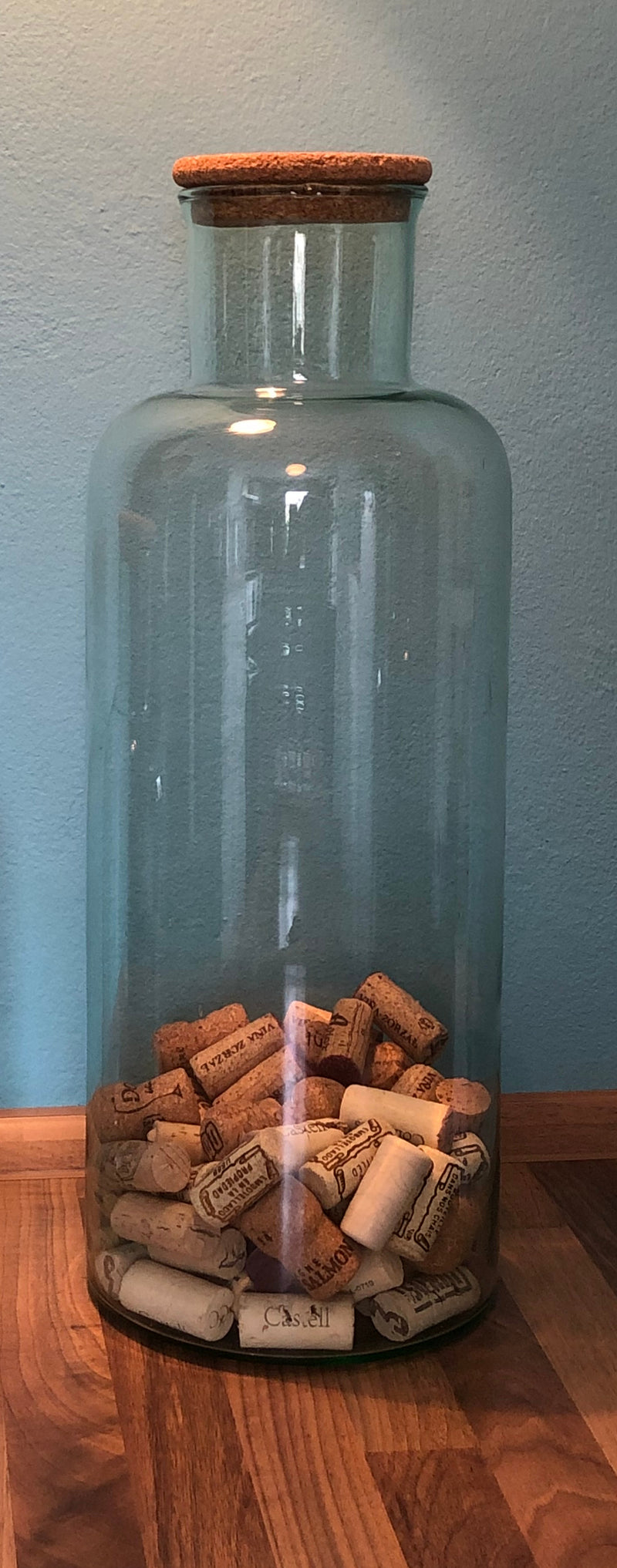 Aufbewahrungsglas "Mol" mit Korken Dekoration recycling Glas La Mediterranea leicht grün recycled nachhaltig in 3 Größen