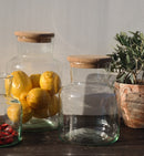 Aufbewahrungsglas "Mol" mit Korken Dekoration recycling Glas La Mediterranea leicht grün recycled nachhaltig in 3 Größen