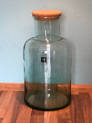 Aufbewahrungsglas "Mol" mit Korken Dekoration recycling Glas La Mediterranea leicht grün recycled nachhaltig in 3 Größen