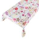 Wachstuchtischdecke PVC "Lisanne" mint rosa lila weiß Blumen 1,4m Breite Länge wählbar