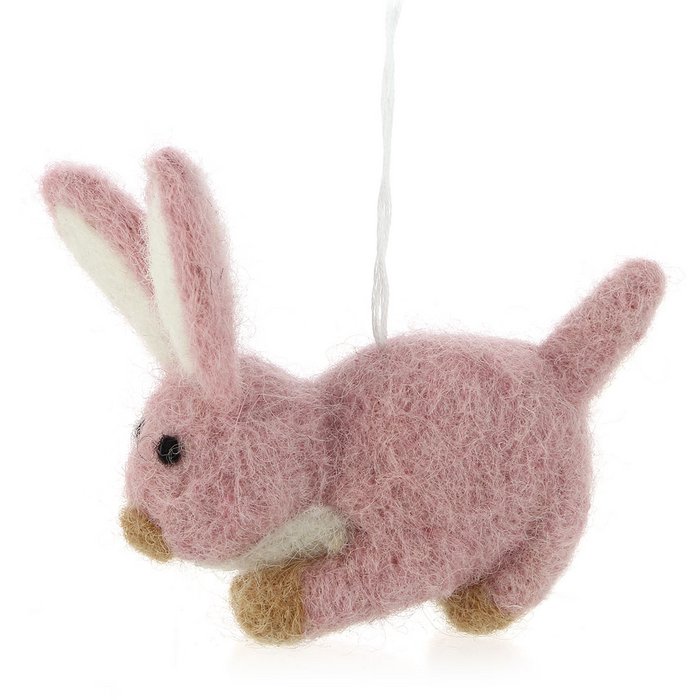 Deko Hänger aus Filz Hase Ostern Osterhase in verschiedenen Farben fairtrade weich 8cm breit leicht und unzerbrechlich