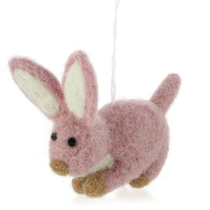 Deko Hänger aus Filz Hase Ostern Osterhase in verschiedenen Farben fairtrade weich 8cm breit leicht und unzerbrechlich