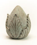 Gartendeko Artischocke in  Größen Landhaus Steinfigur Skulptur Keramik blaugrün-grau massiv Beet 14,5cm, 19,5cm oder 24,5cm hoch