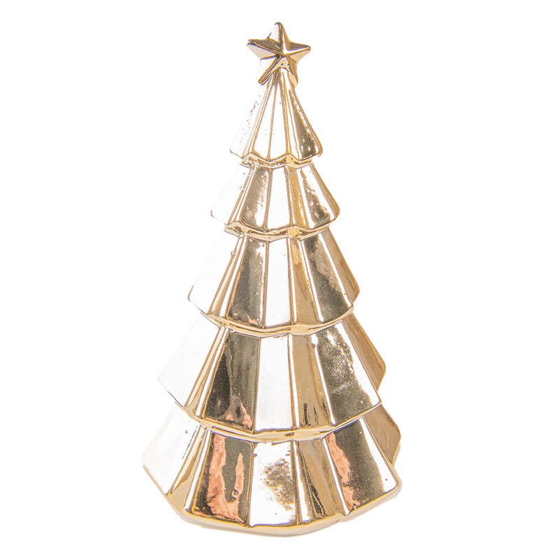 Tannenbaum Goldfarbig Weihnachten Deko Baum mit Stern Weihnachtsbaum Porzellan in zwei Größen