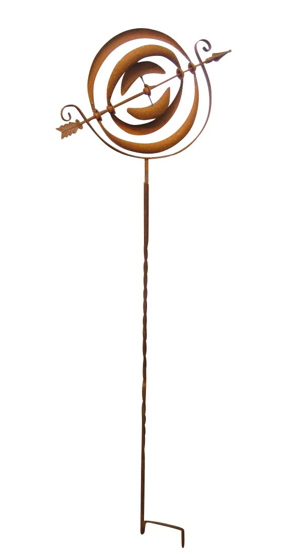 Shärenpropeller 194cm Gesamthöhe; D: 40cm Schaufelpropeller Windrad Edelrost Propeller Metall Eisen Rost Deko