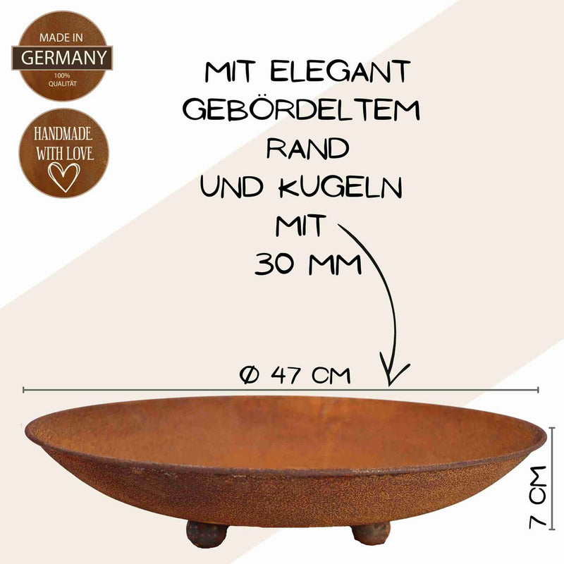 Deko Schale Rost Ø 47 cm | Gartendeko Vintage Pflanzschale