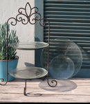 Teller "Aster" recycling Glas La Mediterranea mit Prägung leicht grün recycled nachhaltig in zwei Größen