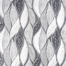 Wachstuchtischdecke PVC Autumn Wave Blätter braun beige grau weiß 1,4 Br. Meterware