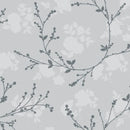 Wachstuchtischdecke  PVC Autumn grey Zweige Blätter grau Wachstuch 1,4m Br. Meterware