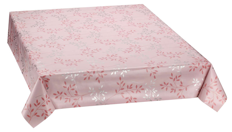 Wachstuchtischdecke Basic chic rosa Zweige Blätter 1,4m Br. Meterware