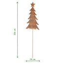 Weihnachtsdeko Tannenbaum Stecker mit Stern Metall Rost Deko H/B/T 106/24/0,5 cm