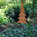 Weihnachtsdeko Tannenbaum Stecker mit Stern Metall Rost Deko H/B/T 106/24/0,5 cm