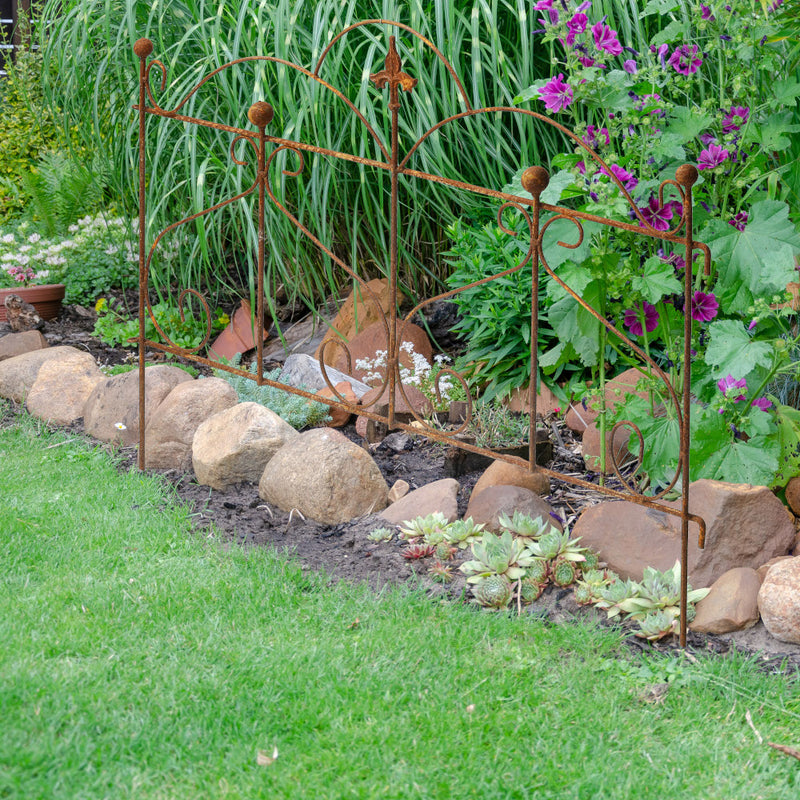 Beetzaun Gartenzaun Rankhilfe Herz Eisen Rost Deko H:50 cm x L:60cm