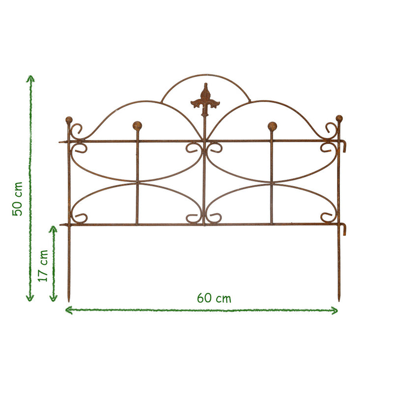 Beetzaun Gartenzaun Rankhilfe Schmetterling Eisen Rost Deko H:50 cm x L:60 cm