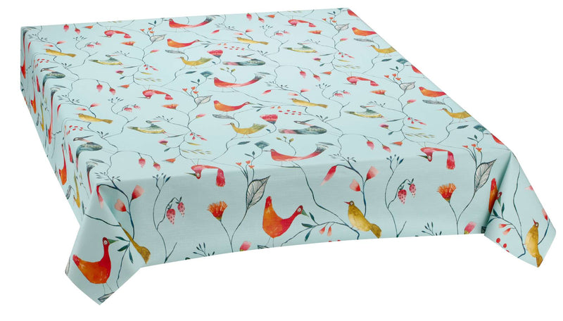 Wachstuchtischdecke "Birds" 1,4m Breite Wachstuch Leinen-Prägung Länge wählbar