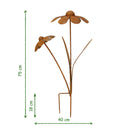 Blumenstecker Blumen Rost Deko Stecker Gartendeko Stab Beetstecker 2 Blüten