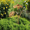 Blumenstecker Blumen Rost Deko Stecker Gartendeko Stab Beetstecker 2 Blüten