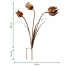 Blumenstecker Glockenblumen Blumen Rost Deko Stecker Gartendeko Stab Beetstecker 3 Blüten in Glockenform