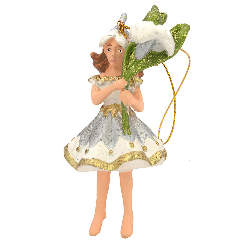 Figur Blumenkind Blumenmädchen Baumschmuck Elfe weiß Ostern Frühling Weihnachten