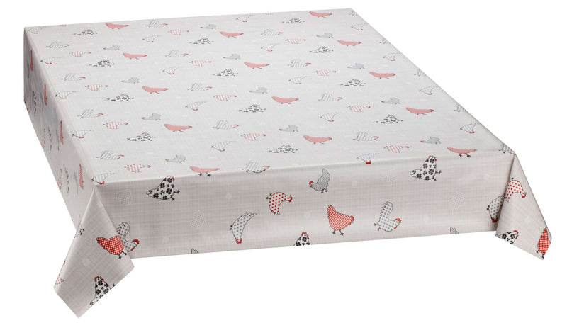 Wachstuchtischdecke "Chicken Village" Hühner 1,4m Breite Länge wählbar