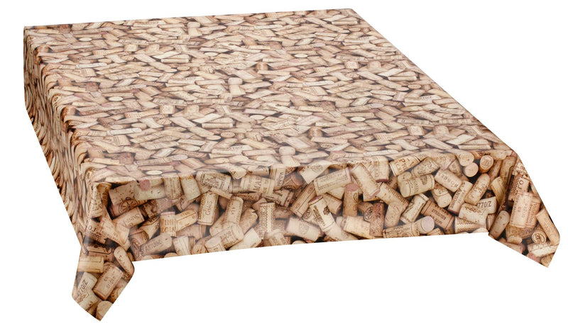 Wachstuchtischdecke "Cork" 1,4m Br. Korken braun Wachstuch Meterware