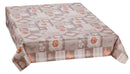 Wachstuchtischdecke PVC "Cottage" apricot beige-braun Blumen  Herzen Schmetterlinge 1,4m Br. Meterware